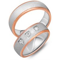 🦚 Trauringe 585er Rot- Weissgold 3 Diamanten 🦚 Trauringe 585er Rot- Weissgold 3 Diamanten