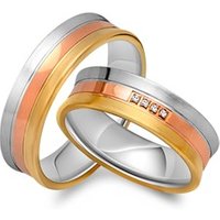 🦚 Eheringe 333er Tricolor Gold 4 Diamanten 🦚 Eheringe 333er Tricolor Gold 4 Diamanten