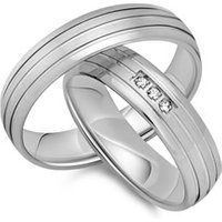 🦚 Trauringe 750er Weissgold 3 Brillanten 🦚 Trauringe 750er Weissgold 3 Brillanten