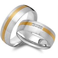 🦚 Eheringe 750er Gelb- Weissgold 4 Diamanten 🦚 Eheringe 750er Gelb- Weissgold 4 Diamanten