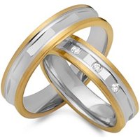 🦚 Trauringe 585er Gelb- Weissgold 3 Diamanten 🦚 Trauringe 585er Gelb- Weissgold 3 Diamanten