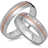 🦚 Trauringe 333er Rot- Weissgold 3 Brillanten 🦚 Trauringe 333er Rot- Weissgold 3 Brillanten