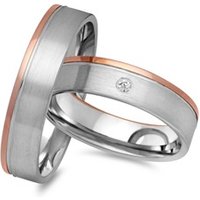 🦚 Trauringe 585er Rot- Weissgold mit Diamant 🦚 Trauringe 585er Rot- Weissgold mit Diamant