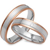 🦚 Trauringe 333er Rot- Weissgold mit Diamant 🦚 Trauringe 333er Rot- Weissgold mit Diamant