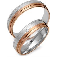 🦚 Eheringe 750er Rot- Weissgold mit Diamant 🦚 Eheringe 750er Rot- Weissgold mit Diamant