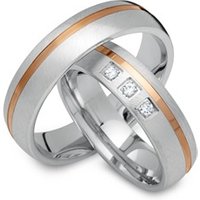 🦚 Trauringe 333er Rot- Weissgold 3 Brillanten 🦚 Trauringe 333er Rot- Weissgold 3 Brillanten