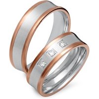 🦚 Trauringe 333er Rot- Weissgold 3 Diamanten 🦚 Trauringe 333er Rot- Weissgold 3 Diamanten