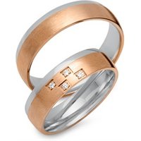 🦚 Trauringe 750er Rot- Weissgold 4 Diamanten 🦚 Trauringe 750er Rot- Weissgold 4 Diamanten