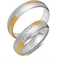 🦚 Trauringe 333er Gelb- Weissgold 4 Diamanten 🦚 Trauringe 333er Gelb- Weissgold 4 Diamanten