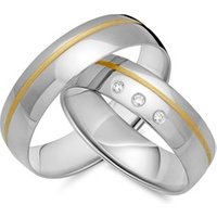 🦚 Trauringe 750er Gelb- Weissgold 3 Brillanten 🦚 Trauringe 750er Gelb- Weissgold 3 Brillanten