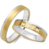 🦚 Eheringe 750er Gelb- Weissgold 3 Brillanten 🦚 Eheringe 750er Gelb- Weissgold 3 Brillanten