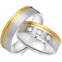 🦚 Eheringe 333er Gelb- Weissgold 3 Diamanten 🦚 Eheringe 333er Gelb- Weissgold 3 Diamanten