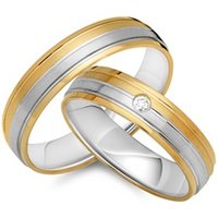 🦚 Trauringe 333er Gelb- Weissgold mit Brillant 🦚 Trauringe 333er Gelb- Weissgold mit Brillant