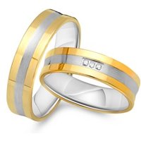 🦚 Trauringe 585er Gelb- Weissgold 3 Diamanten 🦚 Trauringe 585er Gelb- Weissgold 3 Diamanten