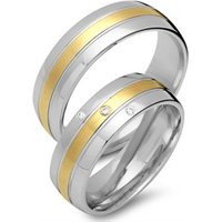 🦚 Trauringe 333er Gelb- Weissgold 3 Diamanten 🦚 Trauringe 333er Gelb- Weissgold 3 Diamanten