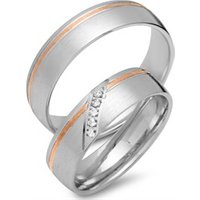 🦚 Trauringe 333er Rot- Weissgold 5 Brillanten 🦚 Trauringe 333er Rot- Weissgold 5 Brillanten