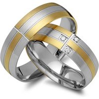 🦚 Trauringe 333er Gelb- Weissgold 3 Diamanten 🦚 Trauringe 333er Gelb- Weissgold 3 Diamanten