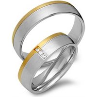 🦚 Eheringe 750er Gelb- Weissgold 3 Brillanten 🦚 Eheringe 750er Gelb- Weissgold 3 Brillanten