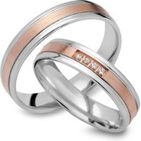 🦚 Trauringe 585er Rot- Weissgold 4 Diamanten 🦚 Trauringe 585er Rot- Weissgold 4 Diamanten