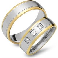 🦚 Eheringe 333er Gelb- Weissgold 3 Diamanten 🦚 Eheringe 333er Gelb- Weissgold 3 Diamanten