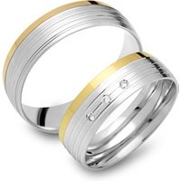 🦚 Trauringe 585er Gelb- Weissgold 3 Diamanten 🦚 Trauringe 585er Gelb- Weissgold 3 Diamanten