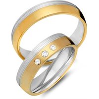 🦚 Trauringe 333er Gelb- Weissgold 3 Brillanten 🦚 Trauringe 333er Gelb- Weissgold 3 Brillanten