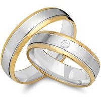 🦚 Trauringe 750er Gelb- Weissgold mit Diamant 🦚 Trauringe 750er Gelb- Weissgold mit Diamant