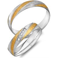 🦚 Trauringe 750er Gelb- Weissgold 5 Diamanten 🦚 Trauringe 750er Gelb- Weissgold 5 Diamanten