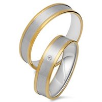 🦚 Trauringe 333er Gelb- Weissgold mit Diamant 🦚 Trauringe 333er Gelb- Weissgold mit Diamant