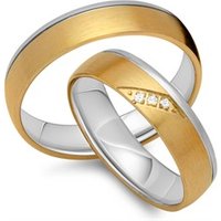 🦚 Trauringe 585er Gelb- Weissgold 3 Diamanten 🦚 Trauringe 585er Gelb- Weissgold 3 Diamanten