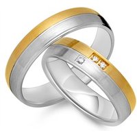 🦚 Trauringe 750er Gelb- Weissgold 3 Diamanten 🦚 Trauringe 750er Gelb- Weissgold 3 Diamanten