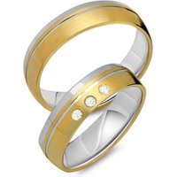 🦚 Trauringe 750er Gelb- Weissgold 3 Brillanten 🦚 Trauringe 750er Gelb- Weissgold 3 Brillanten