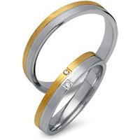 🦚 Trauringe 585er Gelb- Weissgold 2 Diamanten 🦚 Trauringe 585er Gelb- Weissgold 2 Diamanten