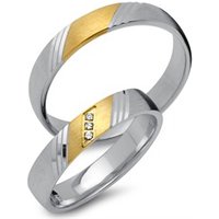 🦚 Trauringe 585er Gelb- Weissgold 3 Brillanten 🦚 Trauringe 585er Gelb- Weissgold 3 Brillanten