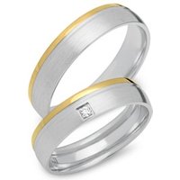 🦚 Eheringe 750er Gelb- Weissgold mit Diamant 🦚 Eheringe 750er Gelb- Weissgold mit Diamant