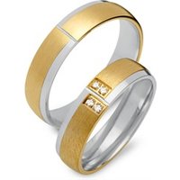 🦚 Eheringe 585er Gelb- Weissgold 4 Brillanten 🦚 Eheringe 585er Gelb- Weissgold 4 Brillanten