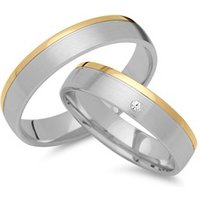 🦚 Trauringe 585er Gelb- Weissgold mit Diamant 🦚 Trauringe 585er Gelb- Weissgold mit Diamant