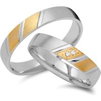 🦚 Eheringe 333er Gelb- Weissgold 2 Diamanten 🦚 Eheringe 333er Gelb- Weissgold 2 Diamanten