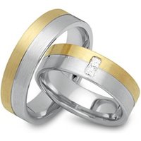 🦚 Eheringe 585er Gelb- Weissgold 2 Diamanten 🦚 Eheringe 585er Gelb- Weissgold 2 Diamanten
