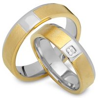 🦚 Trauringe 585er Gelb- Weissgold mit Diamant 🦚 Trauringe 585er Gelb- Weissgold mit Diamant