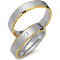 🦚 Trauringe 333er Gelb- Weissgold mit Diamant 🦚 Trauringe 333er Gelb- Weissgold mit Diamant