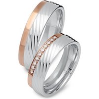 🦚 Eheringe 333er Rot- Weissgold 10 Diamanten 🦚 Eheringe 333er Rot- Weissgold 10 Diamanten