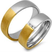 🦚 Trauringe 585er Gelb- Weissgold 3 Diamanten 🦚 Trauringe 585er Gelb- Weissgold 3 Diamanten