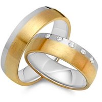 🦚 Eheringe 333er Gelb- Weissgold 5 Brillanten 🦚 Eheringe 333er Gelb- Weissgold 5 Brillanten