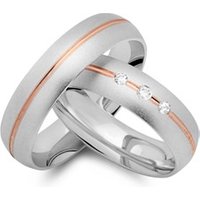 🦚 Trauringe 585er Rot- Weissgold 3 Diamanten 🦚 Trauringe 585er Rot- Weissgold 3 Diamanten