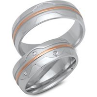 🦚 Trauringe 585er Rot- Weissgold 3 Diamanten 🦚 Trauringe 585er Rot- Weissgold 3 Diamanten