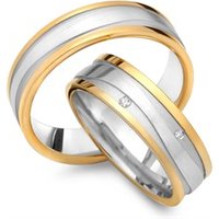 🦚 Eheringe 333er Gelb- Weissgold 6 Diamanten 🦚 Eheringe 333er Gelb- Weissgold 6 Diamanten