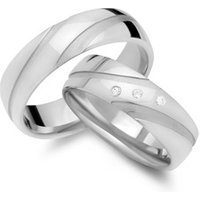 🦚 Eheringe 750er Weissgold 3 Diamanten 🦚 Eheringe 750er Weissgold 3 Diamanten