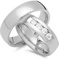 🦚 Trauringe 750er Weissgold 4 Diamanten 🦚 Trauringe 750er Weissgold 4 Diamanten