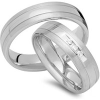 🦚 Eheringe 585er Weissgold 3 Diamanten 🦚 Eheringe 585er Weissgold 3 Diamanten